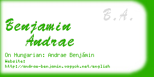 benjamin andrae business card